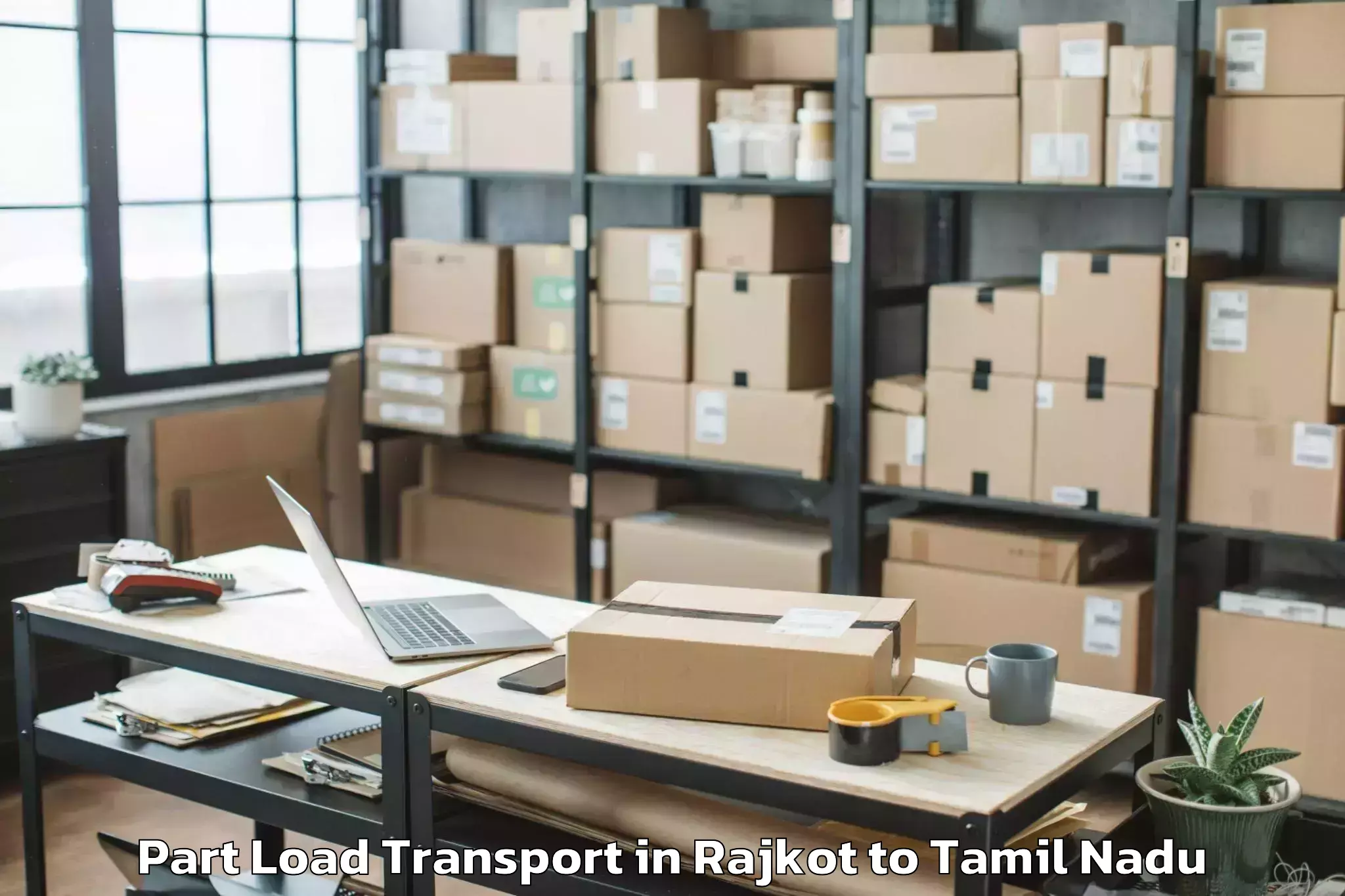 Expert Rajkot to Peelamedu Airport Cjb Part Load Transport